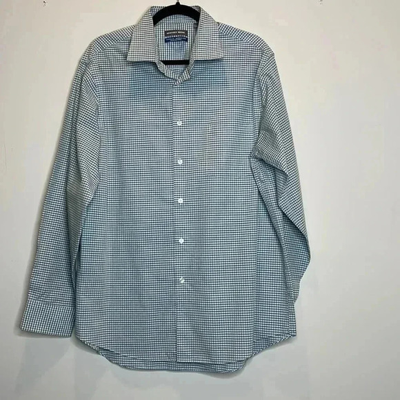 Geoffrey Beene Green & Blue Checked Shirt - Picture 1 of 10